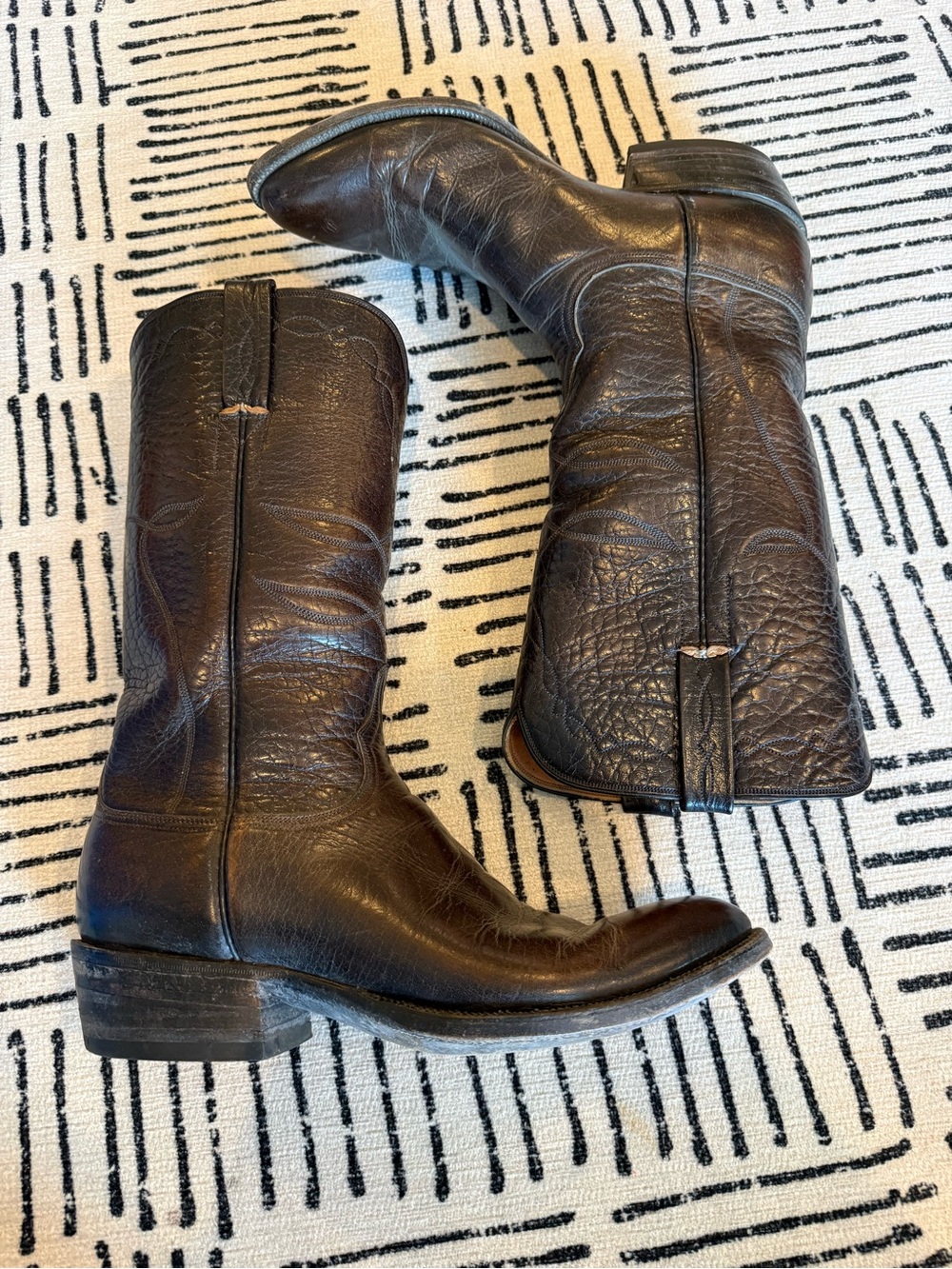 Lucchese Brown Leather Cowboy Boots